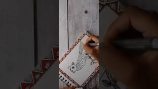 Bird Madhubani Painting 🐦 🧿art shorts [upl. by Ramon]