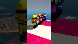 GTA 5 Epic Ragdolls RED SPIDERMAN VS RED MINION VS GREEN MINION [upl. by Motch]