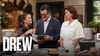 Stephen Colbert Teaches Drew Barrymore How to Make Soup He quotInventedquot in Kindergarten [upl. by Suivatra745]