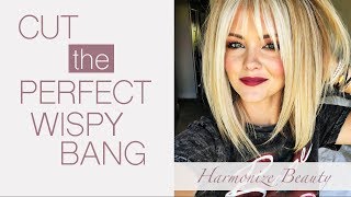 How to get the perfect wispy bangs  HarmonizeBeauty [upl. by Annahs620]