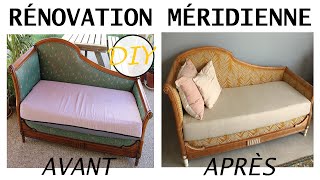 COMMENT JAI RÉNOVÉ UNE MÉRIDIENNE CANAPÉ  DIY DÉCO PAS À PAS  DÉCAPAGE DU CADRE POSE DU TISSU [upl. by Vincent]