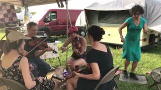 Indian on a Stump  Miss Moonshine buckdancing to fiddlers Amy Alvey amp Brad Leftwich [upl. by Kalli]