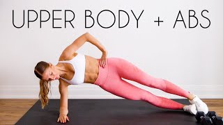 30 MIN UPPER BODY amp ABS Back Chest Shoulders Arms amp Core [upl. by Eniloj]