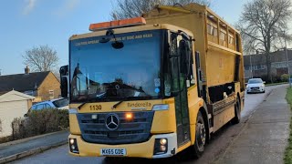 2015 Mercedes Kerbsider Bin Lorry Collecting Recycling In Swindon [upl. by Dosi49]