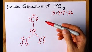 How to Draw the Lewis Structure of PCl3 phosphorus trichloride [upl. by Eanahc]