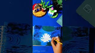 Water Lily pond painting 🪷 art paint diypaint artandcraft painting waterlily shorts [upl. by Venezia]