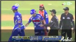 Kieron Pollard vs Mitchell Starc Fight IPL 2014 Fight [upl. by Enened56]