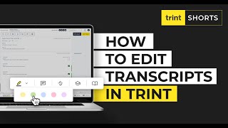 Trint Shorts – How to Edit Transcript in Trint [upl. by Keheley]