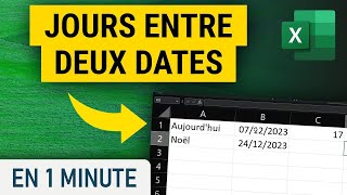 Avoir le nombre de jours entre deux dates sur Excel [upl. by Cleo]