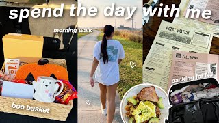 SPEND THE DAY WITH ME packing morning walk boo basket  more [upl. by Cirde]