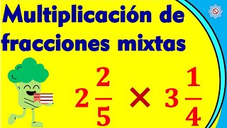 ✅ Multiplicación de Fracciones Mixtas con diferente denominador  ejemplo 2 [upl. by Cosenza]