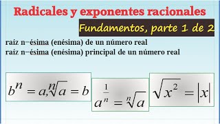 Radicales y exponentes racionales fundamentos parte 1 de 2 [upl. by Yarvis911]