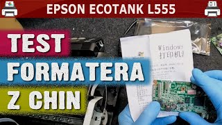 EPSON ECOTANK L555 🖨️ Test formatera z Chin [upl. by Uol]