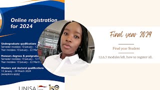 HOW TO REGISTER FINAL YEAR MODULES WITH PREREQUISITES UNISA FINAL Year 2024 southafricanyoutuber [upl. by Nirrej]