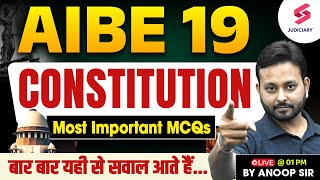 AIBE 19  Indian Constitution MCQs  AIBE 19 Previous Year Questions  Anoop Sir [upl. by Delorenzo817]