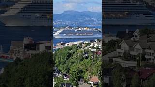 Bergen Fjord 💙 Cruise Ship Honks Its Horn 🚢 shorts [upl. by Leugimsiul45]