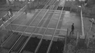 Man jumps level crossing barrier [upl. by Attey385]