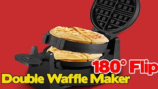 FOHERE Double Waffle Maker Flip 1400 Watt Belgian Waffle Iron 180° [upl. by Mllly512]