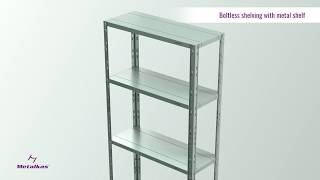 Assembly instructions for boltless shelving with metal shelf [upl. by Akcimahs]