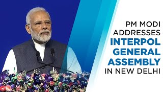 PM Modi addresses INTERPOL General Assembly in New Delhi [upl. by Hiasi300]