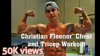 Young Body Builder Christian Fleenor Chest and Tricep Workout [upl. by Noemys]