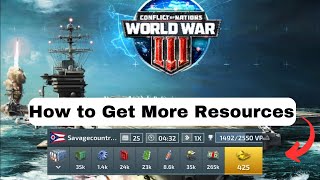 Conflict of Nations World War 3 How To Get More Resources [upl. by Booth]