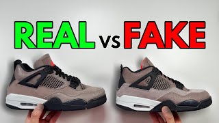 REAL VS FAKE NIKE AIR JORDAN 4 TAUPE HAZE SNEAKER COMPARISON [upl. by Enilegna]