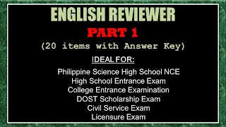 ENGLISH REVIEWER Part 1 for ALL Standard amp National Exams [upl. by Marcela]