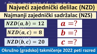 NZD i NZS zadatak  okružno takmičenje iz matematike 2022 peti razred [upl. by Lomaj]