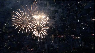 Sumida River fireworks at Tokyo Skytree observatory [upl. by Ahsirk]