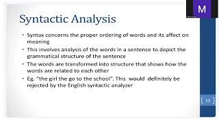 SYNTACTIC ANALYSIS [upl. by Ahsaei]