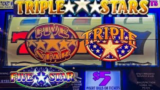 10 Spins Old School 3 Reel Triple Stars amp Five Star Classic Slots [upl. by Colwin926]