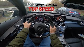 Pure AMG Power C43 AMG POV Drive on the German Autobahn [upl. by Yahsram805]