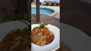 Spaghetti pomodoro with chicken food yum yummy italy chef cheflife [upl. by Aserahs]