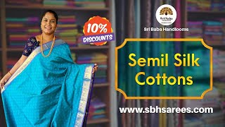 Semi Silk Cotton Saree Collections [upl. by Grady]