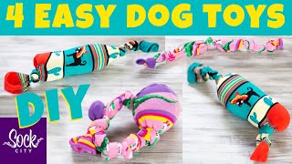 4 Easy DIY Dog Toys  Recycle Old Socks  Fun Sock Creations [upl. by Corkhill207]