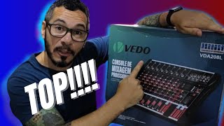 CONSOLE DE MIXAGEM PROFISSIONAL VEDO VDA208L  MESA DE SOM UNBOXING CNFabrica [upl. by Ikik]