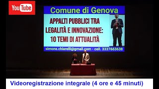 Convegno su CODICE DEI CONTRATTI PUBBLICI  10 temi di attualità 5 ore  Genova 2752024 [upl. by Trout]