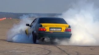 BMW 325i E36 Drift Massive Burnout amp Donuts [upl. by Sisi398]