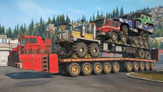 SnowRunner  Crazy Heavy Overload  Loading On Longest Carrier Towing Truck MAZ 7907 20x20 [upl. by Dru]