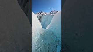 Glacier stream pouring into a massive crevice 🤯🥰 [upl. by Niamert]