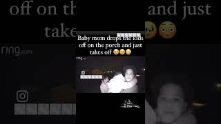 Baby mom drops the kids off on the porch and just takes off 🥺🥺😳 shorts media ringcamera [upl. by Anerec]