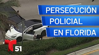 Se desata persecución policial en Florida [upl. by Auqenwahs]