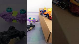 Toy cars fall down Jeep Crocodile crane truck Lamborghini [upl. by Aryc89]