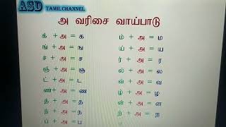 அ ஆ வரிசை வாய்பாடு  க கா வரிசை வாய்பாடு  A Aa varisai vaipadu  ASDtamilchannel [upl. by Ayimat]