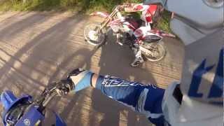 Yamaha 09 WR250F vs Honda CRF250F 07 [upl. by Nana]