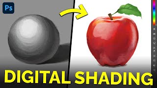 How to Draw an Apple Shading Realistic Objects  Digital Painting Tutorial [upl. by Ruzich]