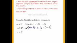 4ème cours de maths sur la simplification decriture de relatifs [upl. by Steve]