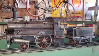 Historical tinplate Carette unrestored live steam model train 1 gauge [upl. by Hsur]