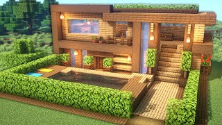 Minecraft Casa Perfecta para Survival  Tutorial Casa Minecraft de Madera Grande [upl. by Naerb]